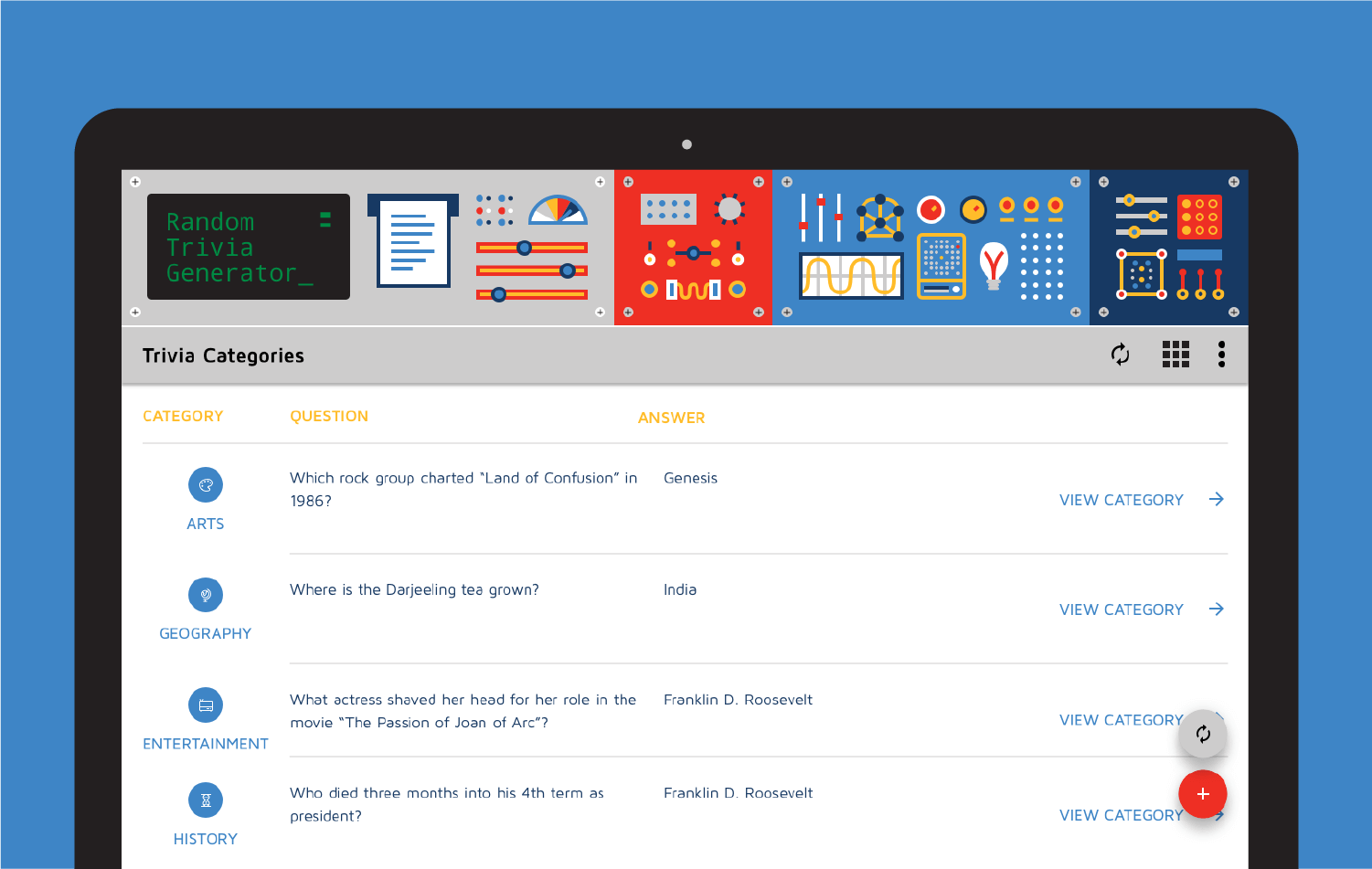 desktop category list view